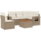 6-dijelni set vrtnih sofa s jastucima bež od poliratana | shoptok.hr