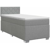  Boxspring krevet s madracem Svjetlosiva 90 x 190 cm Tkanina - Svjetlosiva 90 x 190 cm Dizajn s rombovima | shoptok.hr