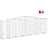 vidaXL Lučne gabionske košare 4 kom 400x30x120/140cm pocinčano željezo Cijene