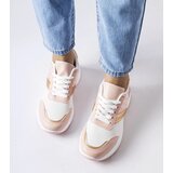 Gemre Pink and white sneakers with gold accent duffy | Shoptok.si