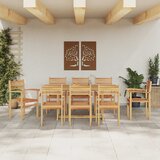  Vrtni set za objed 9 pcs Smeđa Čvrsto teak drvo | Eponuda.com