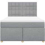  Krevet box spring s madracem svjetlosiva 160x200 cm tkanina Slike