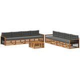 vidaXL Zunanja garnitura za sedenje 9 pcs Naravna in antracitna, (5000280228) | Shoptok.si