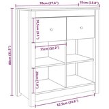  Komoda 70 x 35 x 80 cm od masivne borovine | shoptok.hr