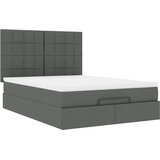  Otomanski krevet s madracem i LED tamnosivi 140x190 cm tkanine | shoptok.hr