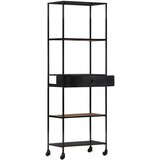 In ormarić za knjige 60x35x180 cm od grubog drva manga i željeza | shoptok.hr