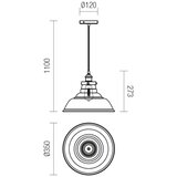  Redo 01-1003 - Luster na sajli SAVILLE 1xE27/42W/230V | Eponuda.com