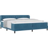 vidaXL Postelja z vzmetnico Temno modra 200x200 cm Žamet | Shoptok.si