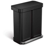 simplehuman Mat crna željezna kanta za smeće 34+24 l za odvojeni otpad/s pedalom – Cijene