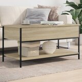  The Living Store Klubska mizica sonoma hrast 100x50x50 cm inž. les in kovina - Klubska Mizica, (21498647) | Shoptok.si