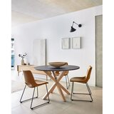 Kave Home Okrogla jedilna miza s stekleno mizno ploščo ø 120 cm Argo – | Shoptok.si