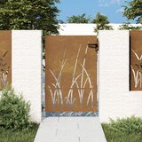 vidaXL Vrata 85 x 150 cm od čelika COR-TEN s uzorkom trave | shoptok.hr