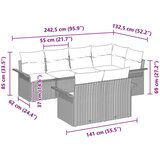  Set vrtnih sofa od 7 dijelova s jastučićima bež poli ratan | shoptok.hr