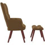  Stolica za opuštanje s osloncem za noge smeđa baršunasta | shoptok.hr