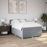  Krevet box spring s madracem svjetlosivi 140x200 cm od tkanine | shoptok.hr