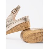 GOODIN Golden sandals on a low wedge | Shoptok.si