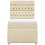  Krevet s oprugama i madracem krem 90 x 190 cm od tkanine | shoptok.hr