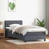 vidaXL Box Spring postelja z vzmetnico Temno siva 80x220 cm Velvet Cene