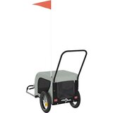 Prikolica za bicikl za ljubimce sivo-crna od tkanine i željeza | shoptok.hr