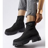 Gemre Black insulated suede ankle boots Inge | Shoptok.si