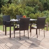  5-dijelni vrtni blagovaonski set od poliratana crni | shoptok.hr
