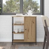 vidaXL Stranska omarica Hrast Inženirski les, Kovina 70 x 30 x 80 cm | Shoptok.si