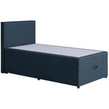 MID.YOU POSTELJA Z VZMETNICO 100 cm x 200 cm , tekstil, leseni material temno modra | Shoptok.si