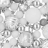  Set božićnih kuglica 88 kom. srebrna i bijela &amp;Oslash; 6 cm Plastika Slike