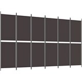 Sobna pregrada s 6 panela smeđa 300 x 180 cm od tkanine | shoptok.hr