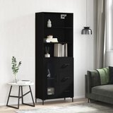 The Living Store Visoka komoda črna 69,5x34x180 cm inženirski les - Visoka Omarica, (21660964) Cene