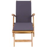 PREKLOPNA ležaljka s jastučićem Tamnosiva Čvrsto teak drvo | shoptok.hr