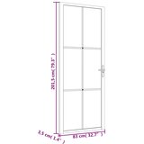  Unutarnja vrata 83 x 201,5 cm Bijela od ESG stakla i aluminija | shoptok.hr