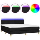  box spring s madracem LED crni 160x200 cm od tkanine | shoptok.hr