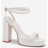 Boto Women's Heeled Sandals With Strap White Fevenne | Shoptok.si