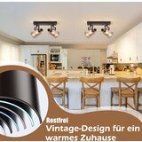 Nettlife Stropna svetilka, vintage črna, 2 žarnici, E14, steklena stropna svetilka, retro, (22116883) | Shoptok.si