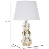 Mauro Ferretti Keramična namizna svetilka s tekstilnim senčilom v zlati in beli barvi (višina 46 cm) Glam Balls – | Shoptok.si