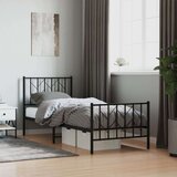 Metalni okvir kreveta uzglavlje i podnožje crni 80x200 cm | shoptok.hr
