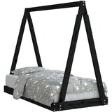  Otroški posteljni okvir črn 70x140 cm trdna borovina, (20916859) | Shoptok.si