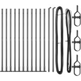 vidaXL Stupovi Ograde s Baza Plocama 13 kom Ø32mm 83,5cm Galvanizirani Čelik Cijene