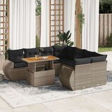 vidaXL 9-dijelni set vrtnih sofa od poliratana s jastucima sivi | shoptok.hr