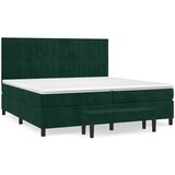  s oprugama i madracem tamnozeleni 200x200 cm baršunasti | shoptok.hr