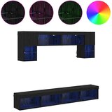  TV zidne jedinice s LED-om 6 kom. Crni hrast Konstruirano drvo | shoptok.hr