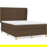  Box spring postelja z vzmetnico temno rjav 140x190 cm blago, (20899602) | Shoptok.si