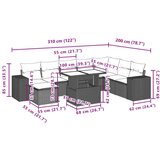  9-dijelni set vrtnih sofa s jastucima poliratan smeđi | shoptok.hr