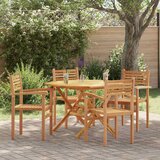  Stolica 4 pcs Smeđa 56 x 55 x 90.5 cm Čvrsto teak drvo | shoptok.hr