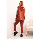 Kesi Włoski Women's set with viscose, featuring a stripe and a sports jacket, ginger | ePonuda.com