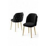 Hanah home set stolica (6 komada) axle black gold | ePonuda.com