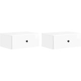  Noćni ormarić za montažu na zid 2 pcs Bijela visokog sjaja | shoptok.hr