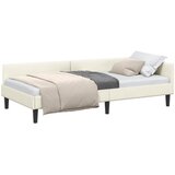  Kutni okvir kreveta s uzglavljem Krema 90 cm x 190 cm Baršun | shoptok.hr