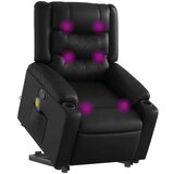 vidaXL Masažni naslonjač na podizanje od umjetne kože crni | shoptok.hr